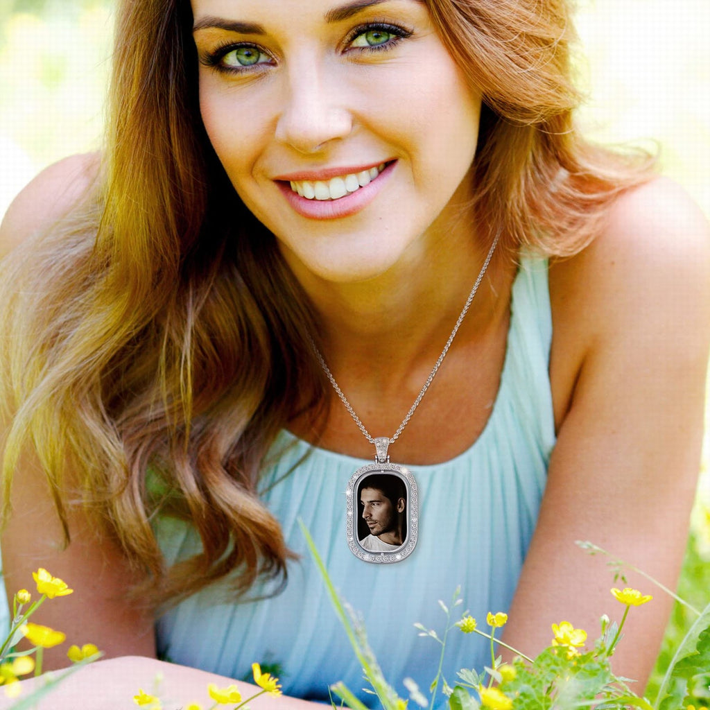 Custom Locket Necklace with Photo, Photo Locket, Rectangular Locket Necklace, Necklace, Memorial Gift, Wedding Gift, Christmas Gift