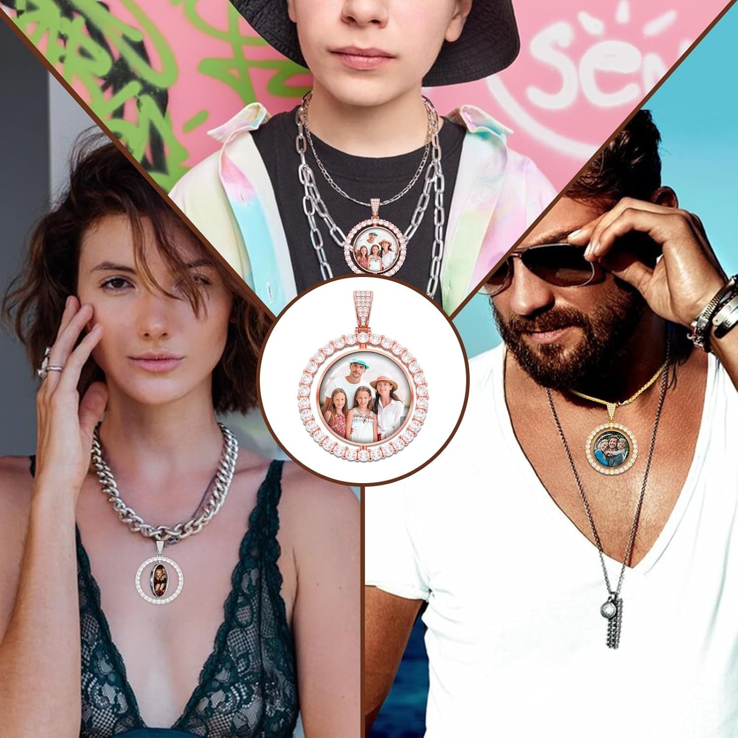 Custom Guitar Pick Necklace Personlized Guitar Picks Necklace with Photo Text Logo Non-Fading Stainless Steel Guitar Pendant Decoration for Women Men Music Lover Gift