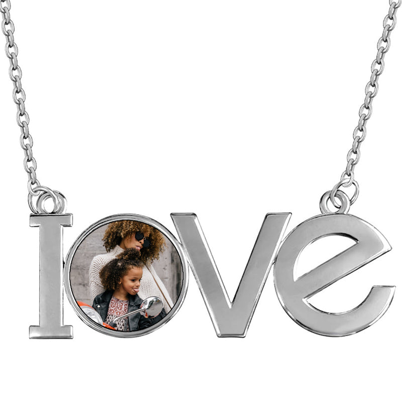 Custom Pet Photo Necklace, Handmade Jewelry, Memorial Ornament, Laser Engraved, Dog & Cat Portrait, Dog Memorial | Photo Crystal Necklace