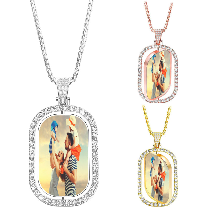 Initial Letter Necklace, Medal Initial Letter Pendant Necklace, Square Alphabet Rectangle Medallion Pendant, Personalized