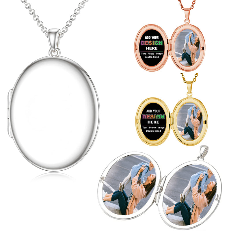 Custom 4-Heart Photo Locket,Personalized Necklace That Holds 2 Pictures and 2 name,Foldable Clover Pendant