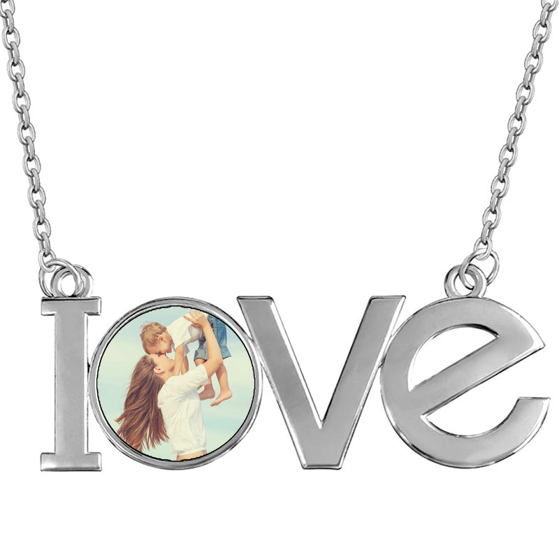 Engraved Initial Necklace: Stainless Steel Letter Pendant