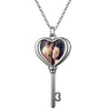 Custom Photo Necklace with Picture Inside, Personalized 3D Crystal Picture Necklace Engraved Heart Pendant Memorial Gifts for Women Girlfriend on Birthday Valentines Day(Small)