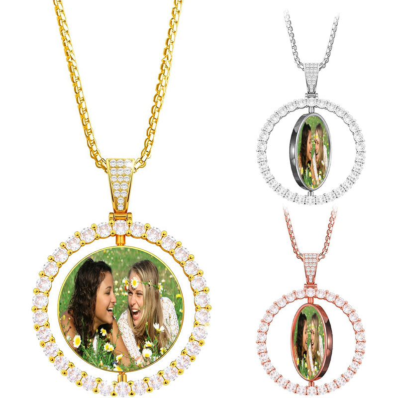 Custom Heart Charm Necklace, Personalized Projection Heart Necklace, Romantic necklace, Pearl heart Necklace, Gift for girlfriend