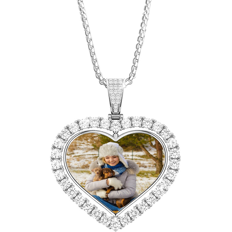 Custom Photo Necklace Timeless, Photo Projection Necklace, Pet Projection Necklace Moon & Cross,Picture Necklace,Christmas Gift,Holiday Gift