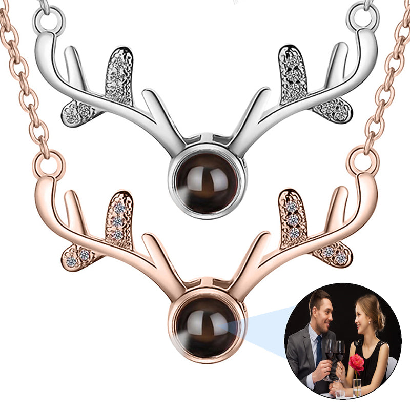 Custom Name and Photo Necklace, Projection Necklace with Heart, Picture Inside Jewelry, Memorial Necklace, Birthday Gift, Gift for Her