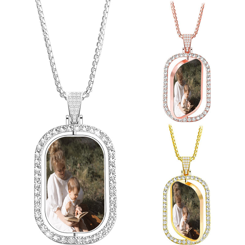 Custom Photo Memorial Necklace with angel wing, Loss of Loved One Charm Necklace, Stainless Steel Custom Picture necklace, In Memory