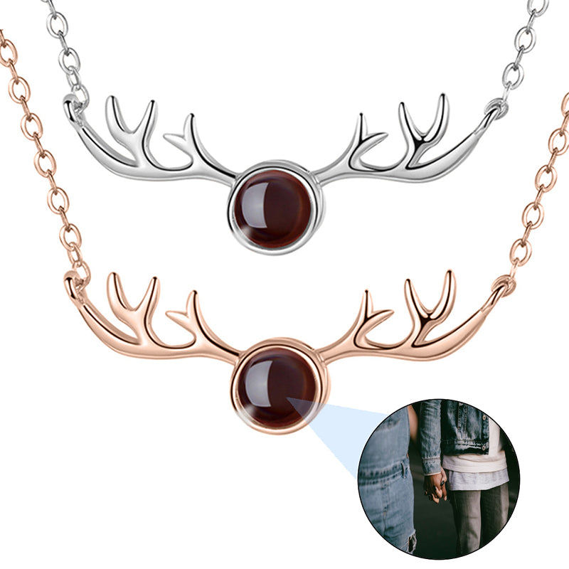 Birth Flower Necklace Photo Projection Necklace, Birth Month Flower Necklace, Dainty Birth Month Flower Name Necklace