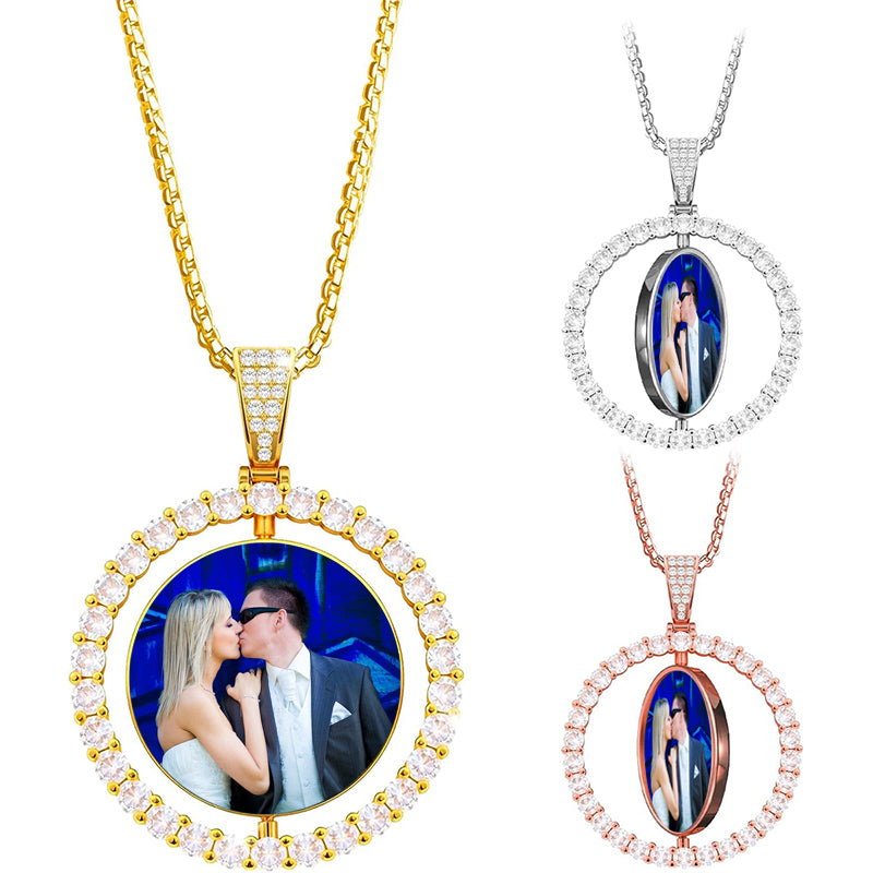 Custom Bow Projection necklace, Picture Projection Necklace, Pendant Photo Necklace, Birthday Gift for Girlfriend, Jewelry Lover Gift