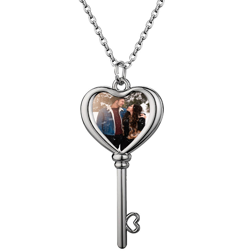 Custom Photo Projection Anchor Necklace for Men, Memorial Dad and Kids Picture Pendant Necklace, Personalized Gift for Him, Fathers Day Gift