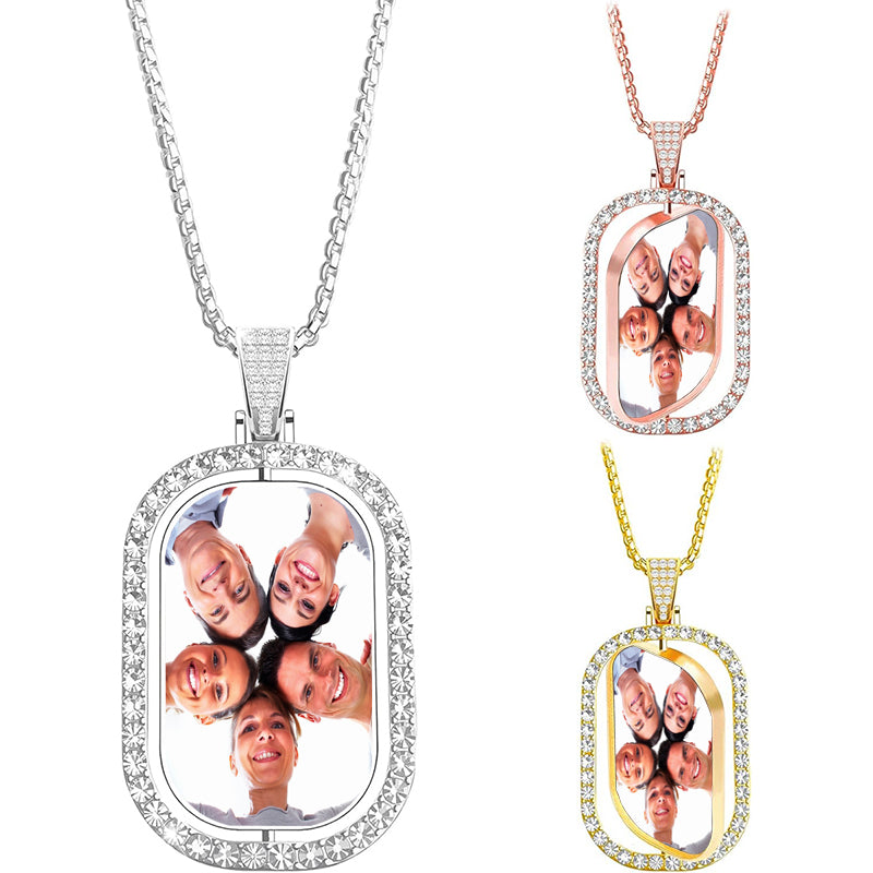 Double Plated Name Necklace, Personalized Name Necklace, Plated Nameplate Pendant for Women Men