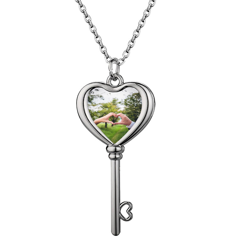 Custom Photo Locket Necklace for Women Heart Pendant with Pictures Text Name Personalized Heart Locket Necklace for Mom Wife Christmas Anniversary Birthday Gifts