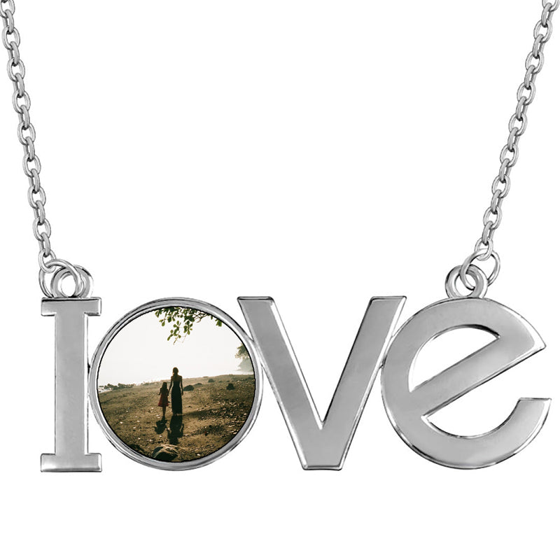 Custom Photo Locket Necklace for Women Personalized Text Picture Engraving Disc Mother's day Gift for Birthday