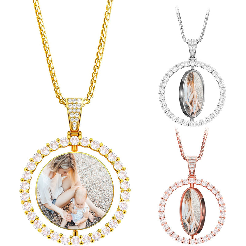 Custom Sterling Silver Kids Silhouette Necklace ? Engraved Personalized Profile Pendant