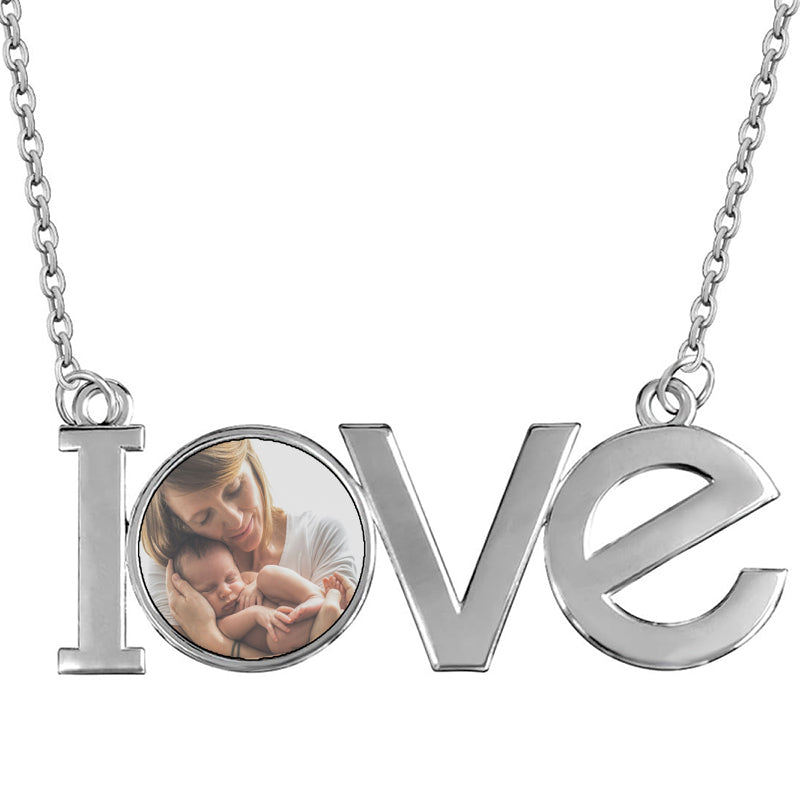 Cool Punk Chunky Chain Statement Necklace for Women Heart Shaped Photo Locket Pendant Layered Choker Necklace Jewelry