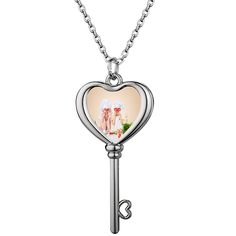 Custom Photo Heart Necklace with Name: Engraved Memorial Gift for Mom