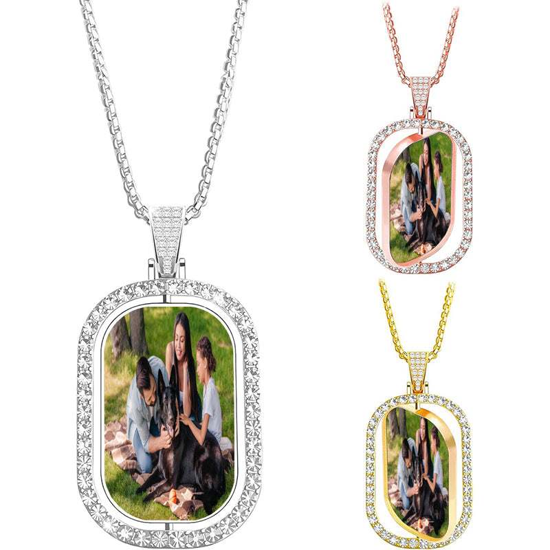 Custom Locket Necklace with Photo, Photo Locket, Rectangular Locket Necklace, Necklace, Memorial Gift, Wedding Gift, Christmas Gift