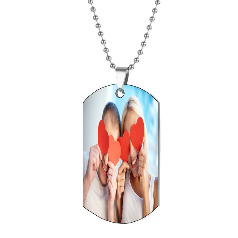 Custom Picture Engraved Necklace Real Plated Stainless Steel Pendant Minimalist Jewelry Personalized Keepsake for Her Mom Memorial