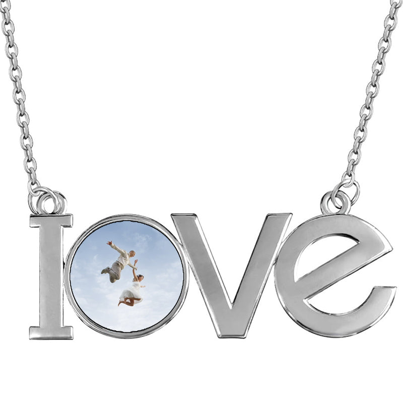 Customized Wreath Projection Necklace,Custom Photo Keepsake in 925 Sterling Silver, Unique Memory Jewelry Gift for Her, Personalized Pendent