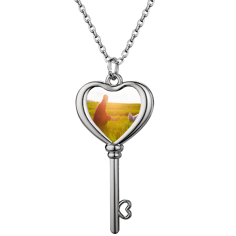 Custom Photo Charm Necklace: Paperclip Chain, Personalized Picture Pendant