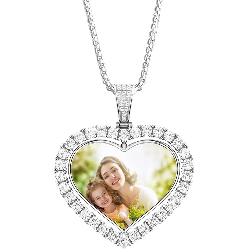 Custom Photo Engraved Necklace ? Personalized Picture Pendant ? Real Plated Jewelry ? Valentines Gift for Mom, Wife, Girlfriend