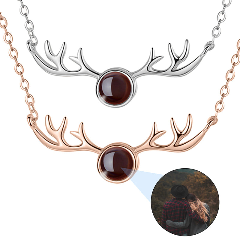 2 Sided Rhinestone Custom Photo Heart Necklace with Your Text in Silver or Finish - Personalized Picture Heart Charm