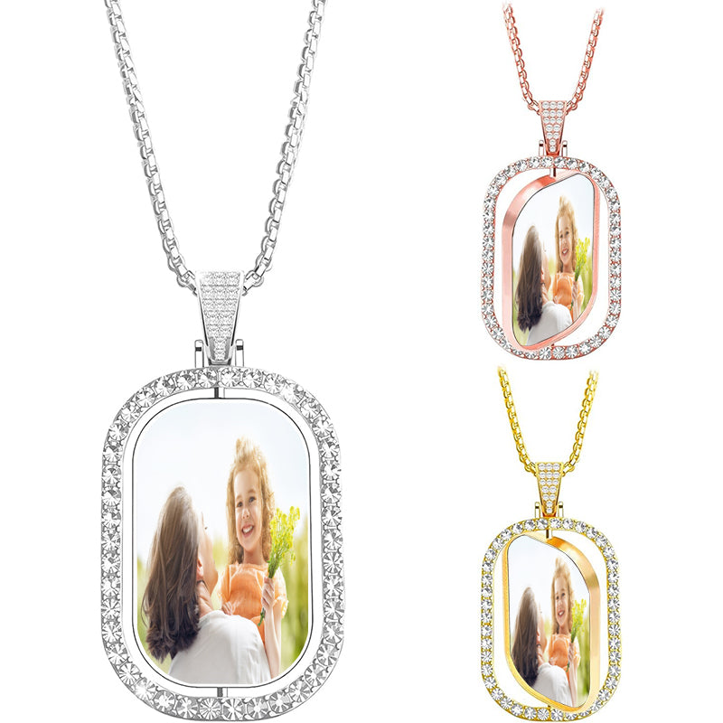 Custom Heart Photo Necklace,Custom Picture Pendant, Family Photo Necklace, Memory Picture Pendants, Valentine's Day Gift For Women Men