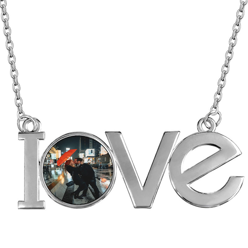 Hexagon Photo Locket with Picture ¨C Square Style Custom Gift with Name or Initial ¨C Personalized Memory Necklace