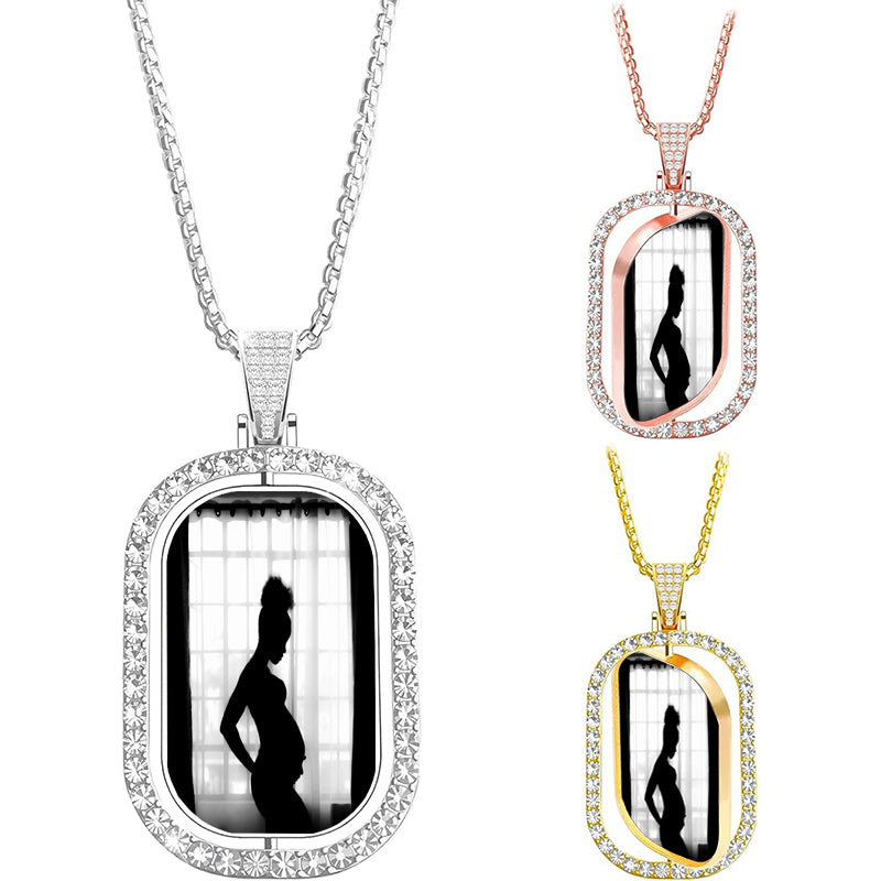 Custom Photo Dog Tag Necklace, Engraved Stainless Steel Pendant, Personalized Gift