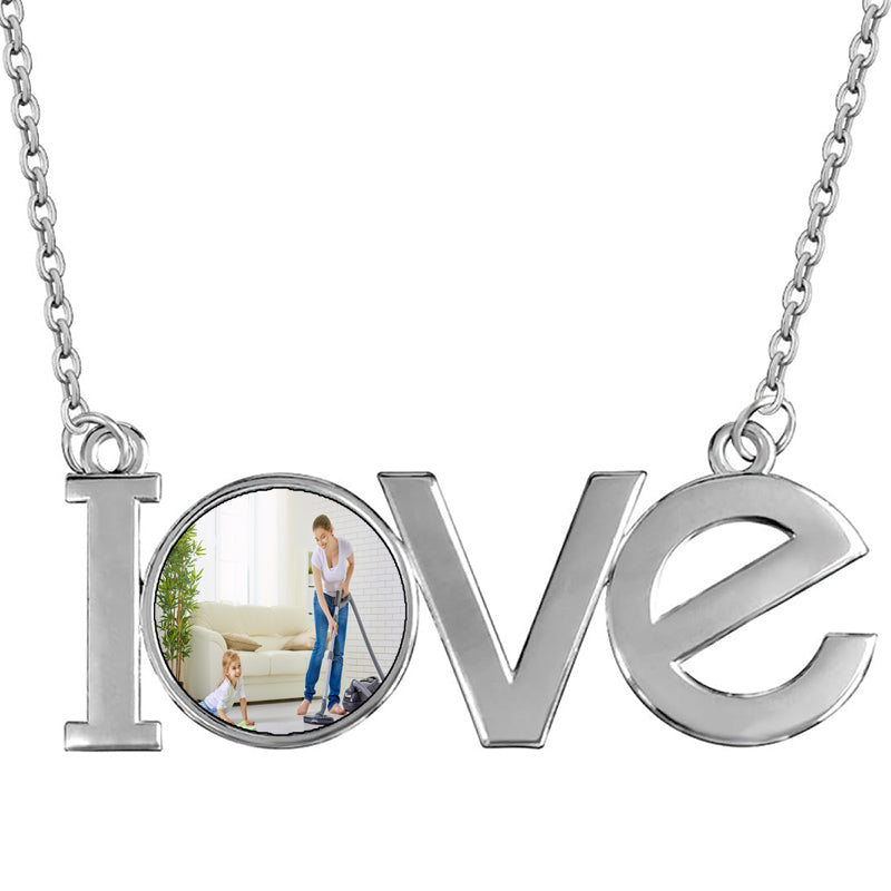 Filled Custom Locket Necklace: Personalized Photo Necklace, Dainty Heart Pendant